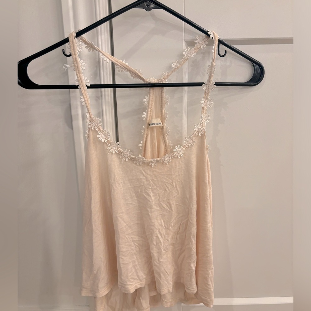 Ladies Size Small Paper Crane Floral Lined Tank fop - Good Condition